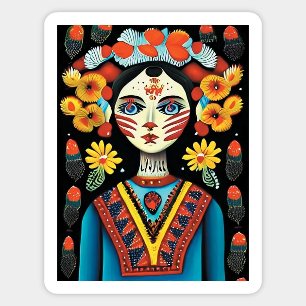 Girl with flowers Sticker by Tiberiuss